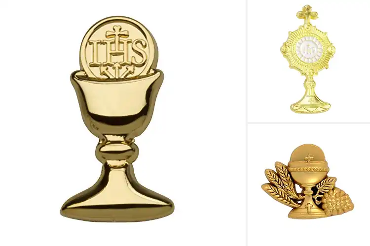 Detailed view of Best Gold Tone Chalice Pin