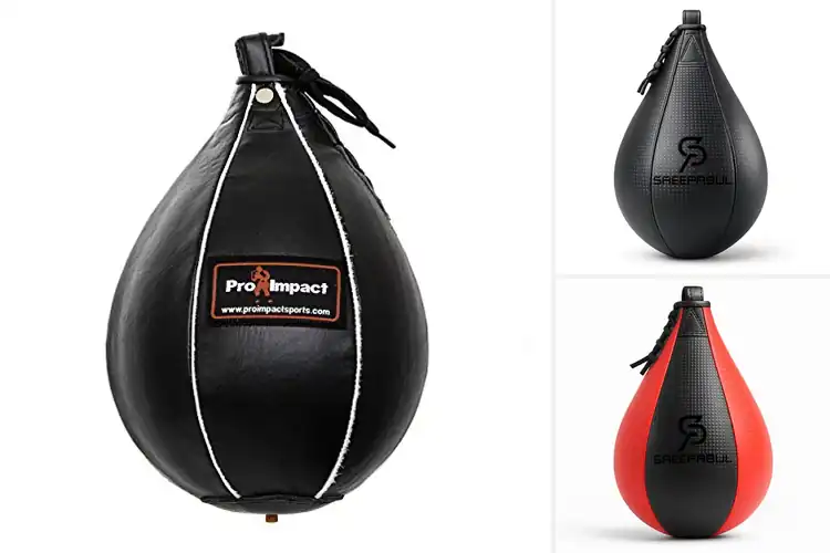 Detailed view of Best Pear Shaped Leather Speed Bag Build