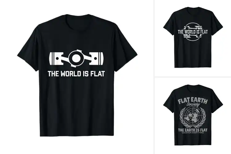 Detailed view of Best World Is Flat Tee